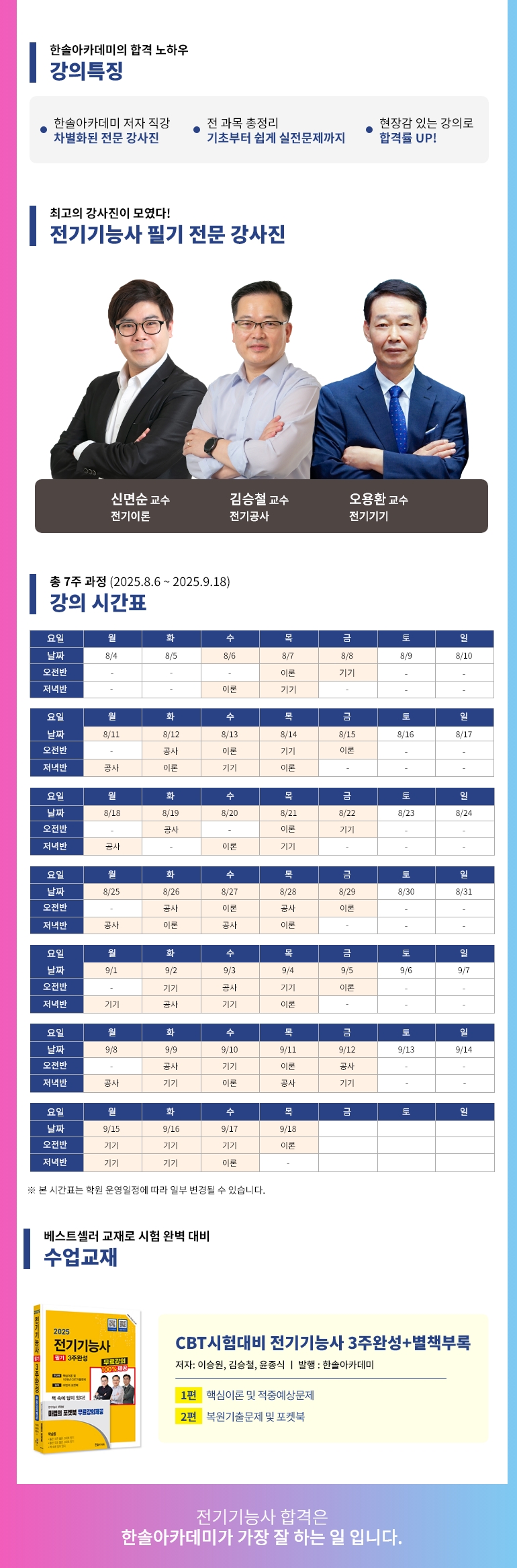 2025년 4회대비 전기기능사 필기 대비반